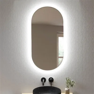 Oval Backlit Bathroom Mirror